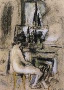Edouard Vuillard Nude front of the fireplace painting